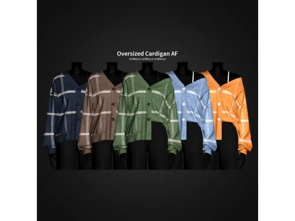 Alpha Oversized Cardigan AF by gorillax3 - The Sims 4 Custom Content