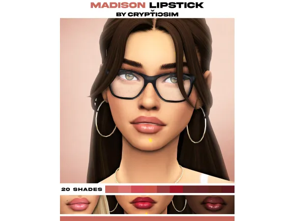 Maxis Match madison lipstick by crypticsim - The Sims 4 Custom Content