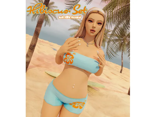 Mix [Uh0htaj] Hibiscus Set by uh0htaj - The Sims 4 Custom Content