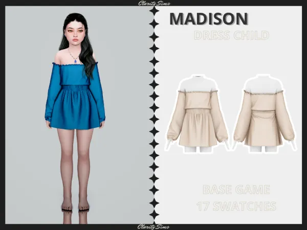 Alpha Madison Dress Child - The Sims 4 Custom Content