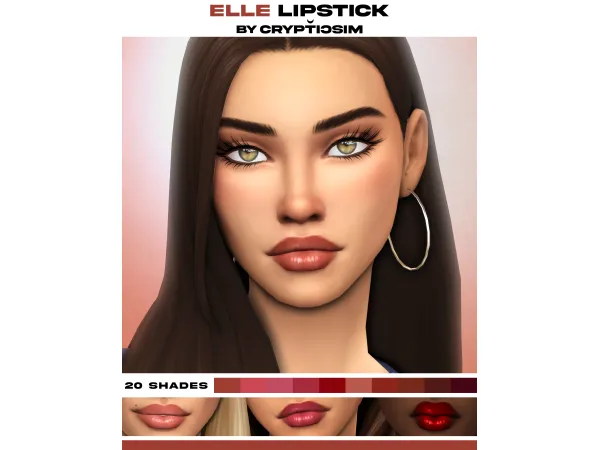 Maxis Match elle lipstick by crypticsim - The Sims 4 Custom Content