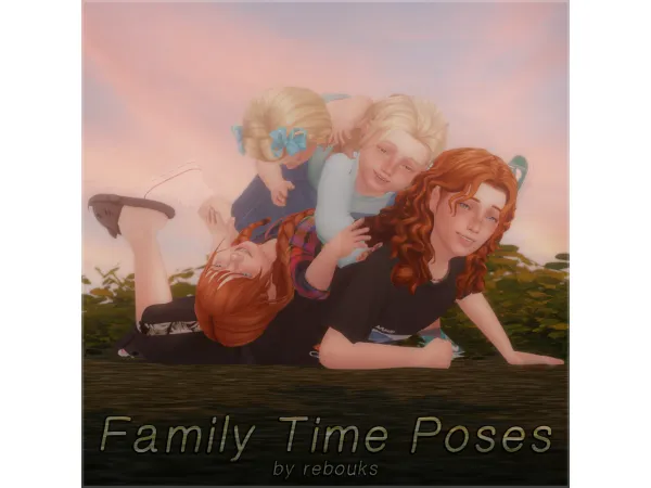 Mix Family Time Poses by rebouks - The Sims 4 Custom Content