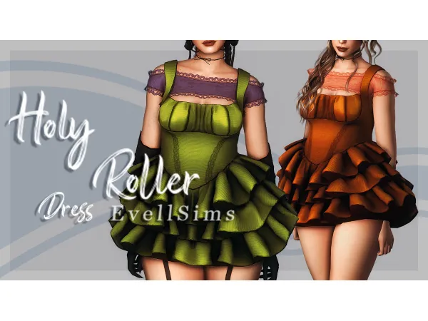 Alpha Holy Roller Dress by evellsims - The Sims 4 Custom Content