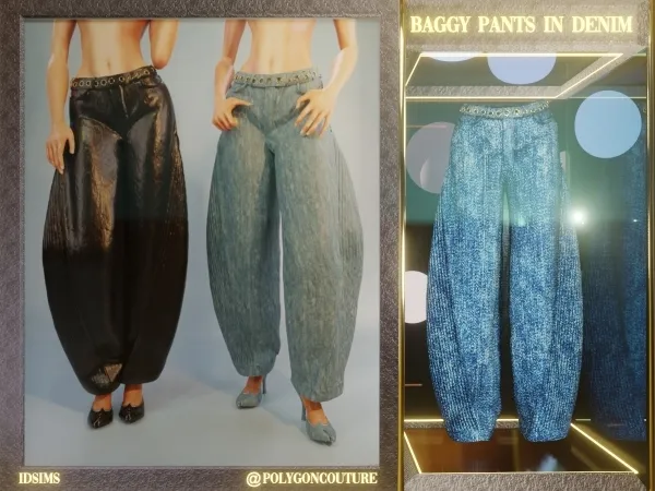 Maxis Match Baggy Pants in Denim - The Sims 4 Custom Content