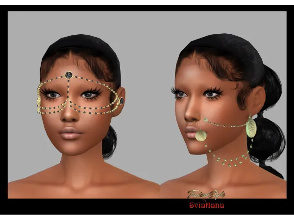 Alpha Accessories _ facial jewelry - The Sims 4 Custom Content