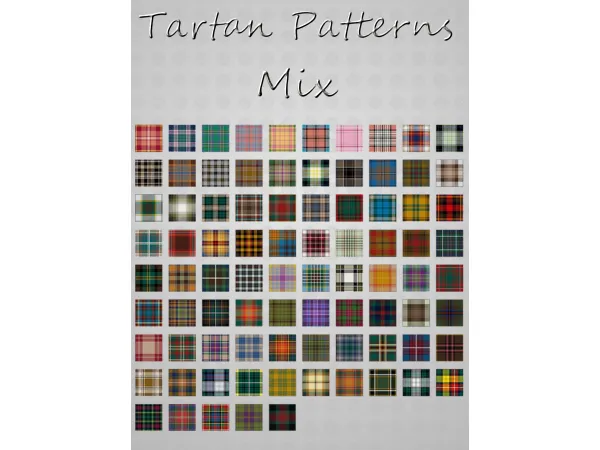 Alpha Tartan Patterns for Recolours by vintagesimstress - The Sims 4 Custom Content