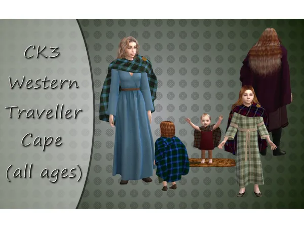 Alpha CK3 Western Traveller Cape Conversion by vintagesimstress - The Sims 4 Custom Content