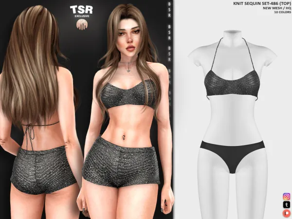 Alpha KNIT SEQUIN SET 486 BD1277 BD1278 - The Sims 4 Custom Content