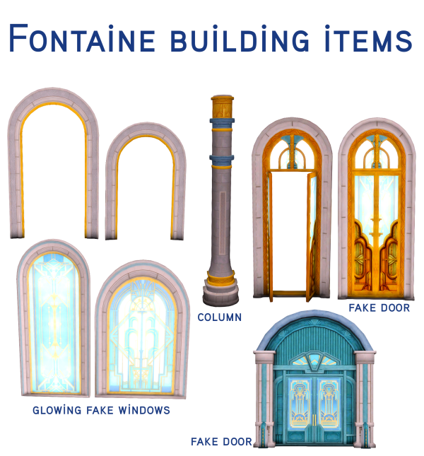 Alpha Fontaine building items by simsfinds - The Sims 4 Custom Content