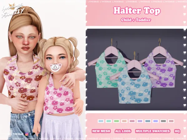Mix Halter Top Child Toddler by lynxsimzfamily - The Sims 4 Custom Content