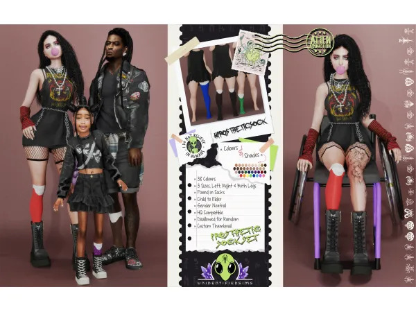 Alpha Prosthetic Sock Collection FREE by unidentifiedsims - The Sims 4 Custom Content
