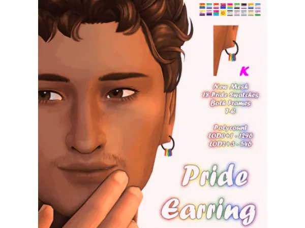 Mix [Keiros] Pride Earring - The Sims 4 Custom Content
