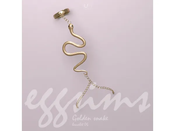 [TS4 cc] Golden snake (bracelet 06) by eggsims