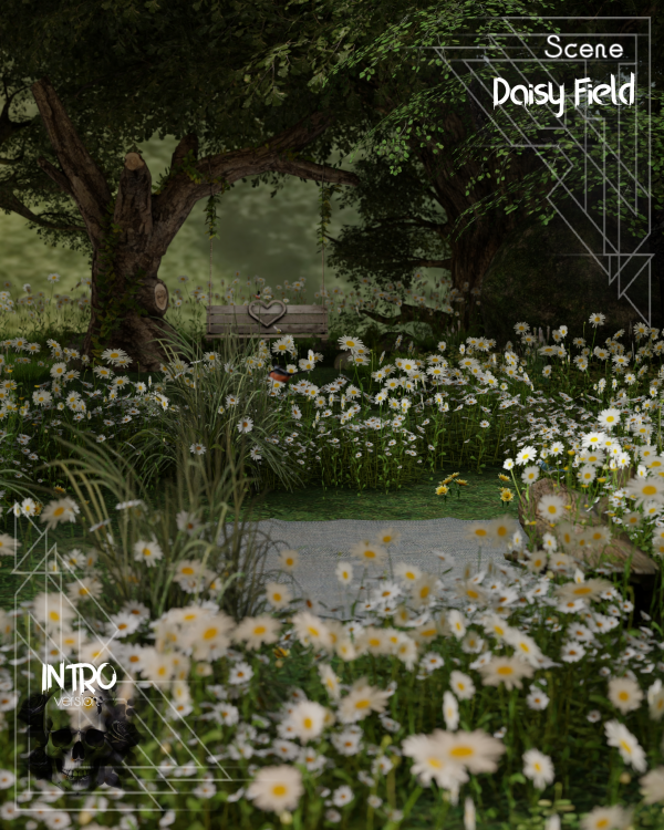 Alpha Daisy Field Blender Scene by simsfinds - The Sims 4 Custom Content