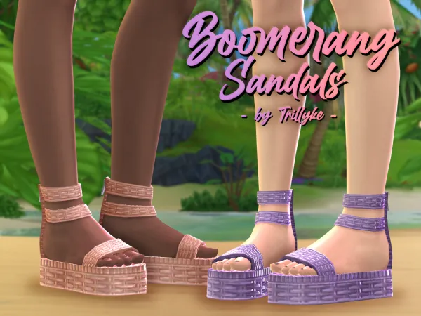Maxis Match Boomerang Sandals by trillyke - The Sims 4 Custom Content