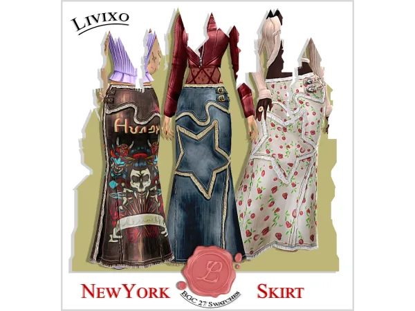 Mix NEW YORK SKIRT by Livixo by Livixo - The Sims 4 Custom Content