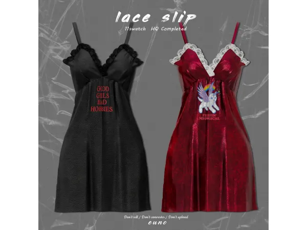 Alpha lace slip by eunosims - The Sims 4 Custom Content