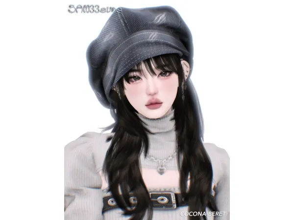 Alpha 333Cocona Beret by san33 - The Sims 4 Custom Content