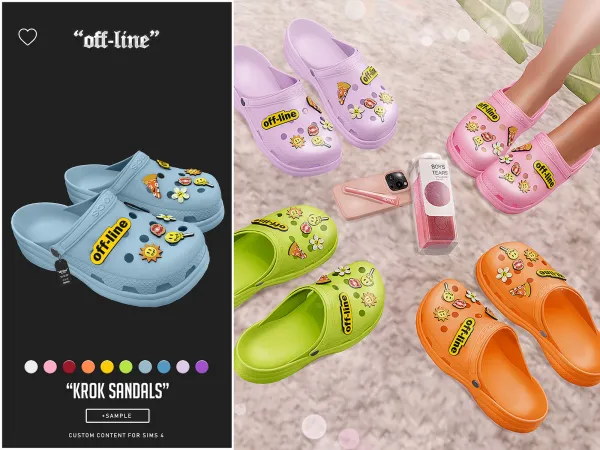 Alpha Off Line Krok Sandals (Pride Month Special) - The Sims 4 Custom Content