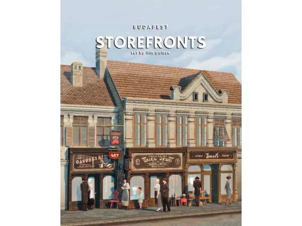 Mix BUDAPEST Storefronts by lilis_palace - The Sims 4 Custom Content