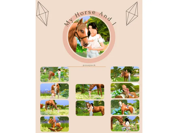 Mix 16 My Horse And I Posepack by Simmisstrait - The Sims 4 Custom Content