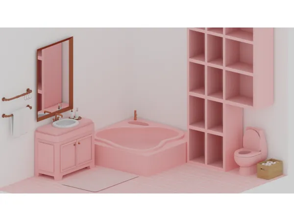 Maxis Match Rose Bathing set by EllaSims - The Sims 4 Custom Content