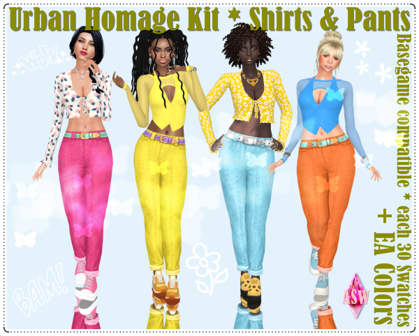 Maxis Match Urban Homage Kit Shirts Pants by simsfinds - The Sims 4 Custom Content