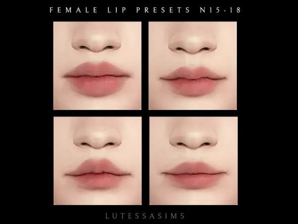 Mix Female Lip Presets N15 18 - The Sims 4 Custom Content