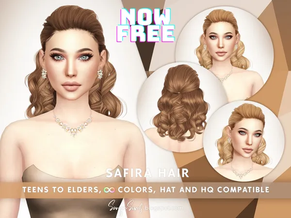 Alpha Safira Hair NOW FREE by sonyasims - The Sims 4 Custom Content