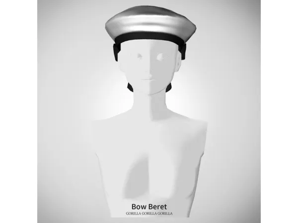 Alpha Bow Beret by gorillax3 - The Sims 4 Custom Content
