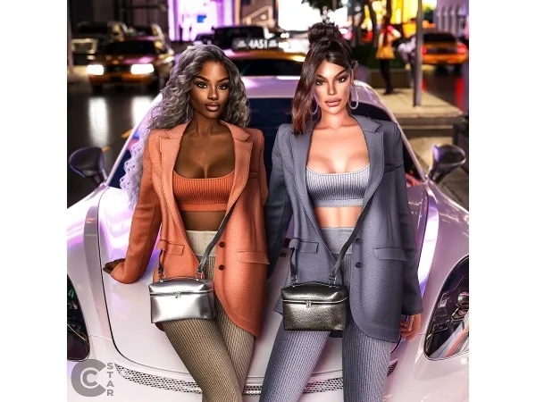 Alpha Spring Blazer with tank top cool_content_star - The Sims 4 Custom Content