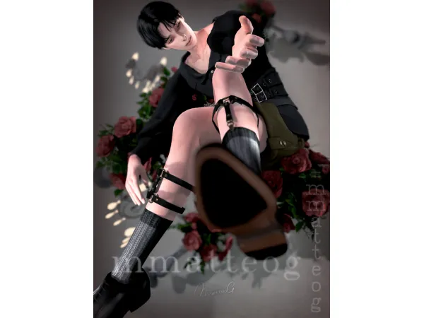 Alpha Shorts N1 Dress socks Garters by mmatteog0808 - The Sims 4 Custom Content