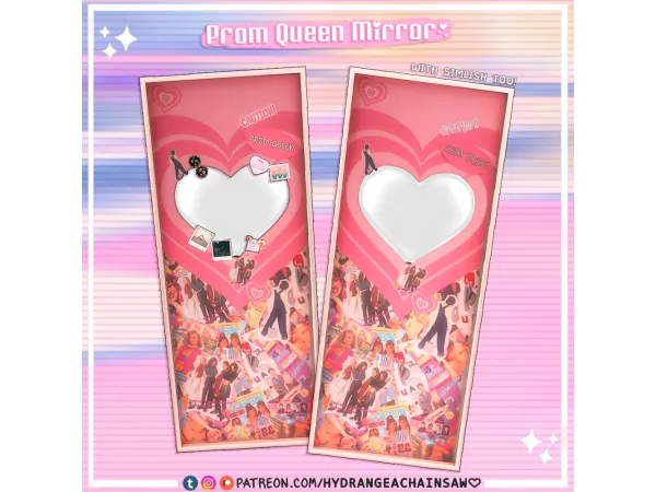 Alpha Y2K Dream Prom Queen Mirror by hydrangeachainsaw - The Sims 4 Custom Content