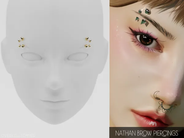 Alpha Nathan brow piercings - The Sims 4 Custom Content
