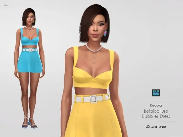 Mix Belaloallure Bubbles Dress RC - The Sims 4 Custom Content