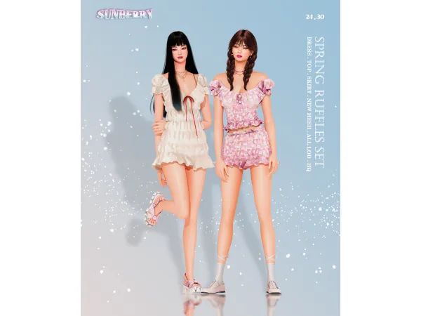 Alpha [SUNBERRY]Spring Ruffle Set 2430 - The Sims 4 Custom Content