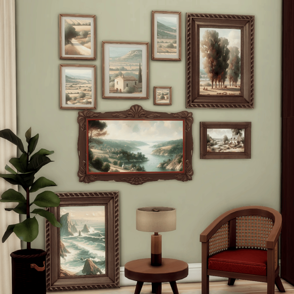 Maxis Match Collection of Old Paintings by simsfinds - The Sims 4 Custom Content