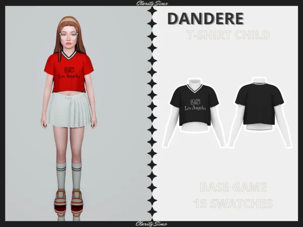 Alpha Dandere T Shirt Child - The Sims 4 Custom Content