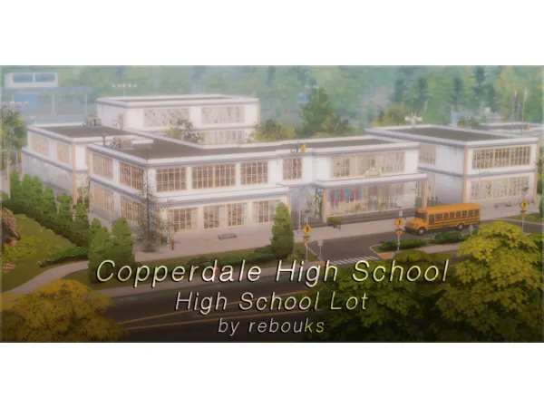 Maxis Match Copperdale High School Lot - The Sims 4 Custom Content