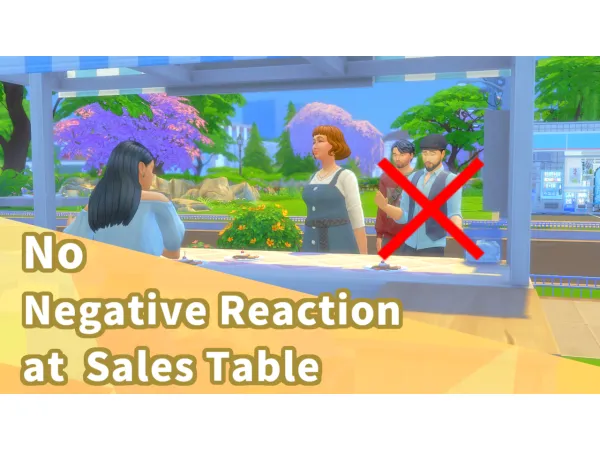 Maxis Match No Negative Reaction at Sales Table by bloombatter - The Sims 4 Custom Content