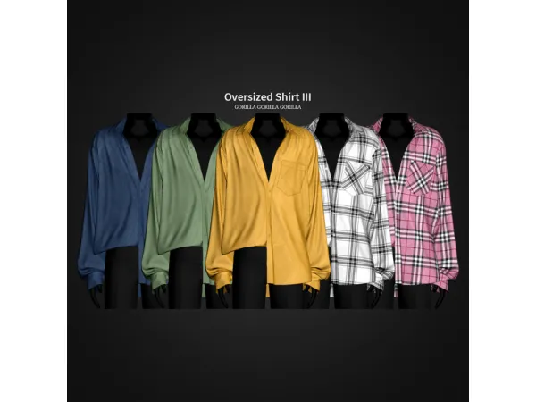 Mix Oversized Shirt III by gorillax3 - The Sims 4 Custom Content