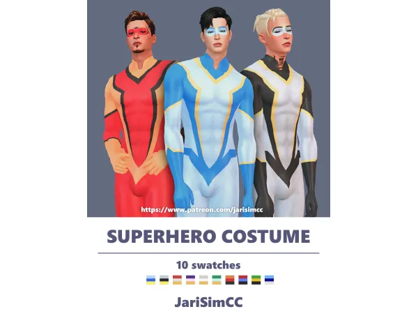 Maxis Match JariSimCC MaleBody Superhero Costume 01 by jarisimcc - The Sims 4 Custom Content