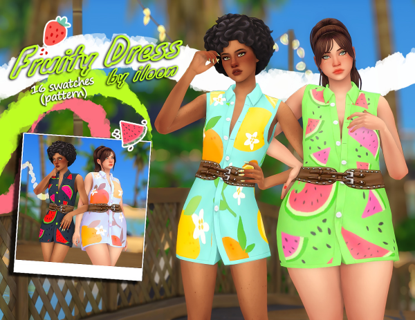 Maxis Match Fruity Dress by simsfinds - The Sims 4 Custom Content