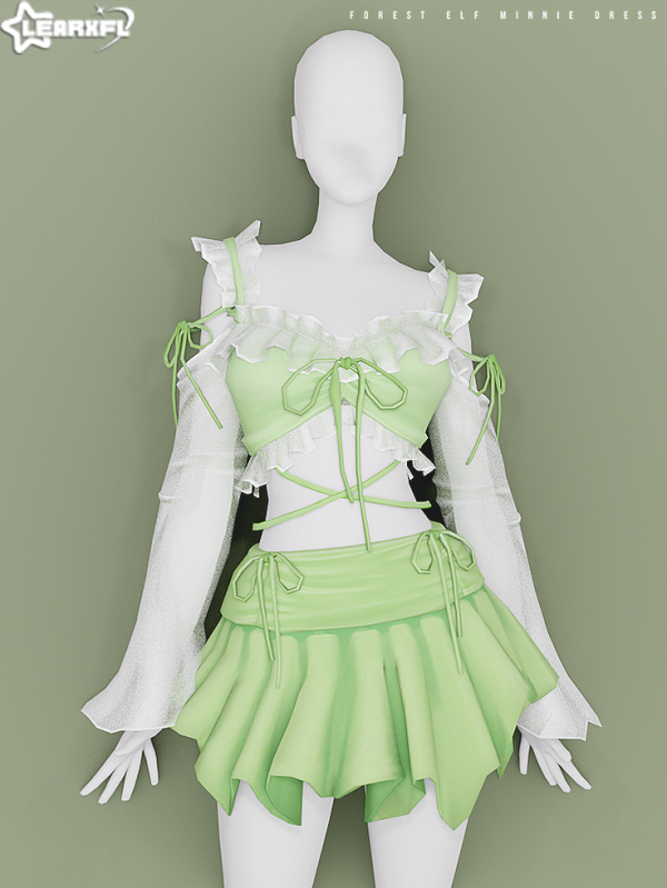 Alpha Forest Elf Minnie Dress [55 Items] by simsfinds - The Sims 4 Custom Content