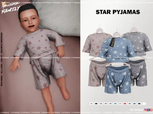 Alpha Star Pyjamas Infant by lynxsimzfamily - The Sims 4 Custom Content