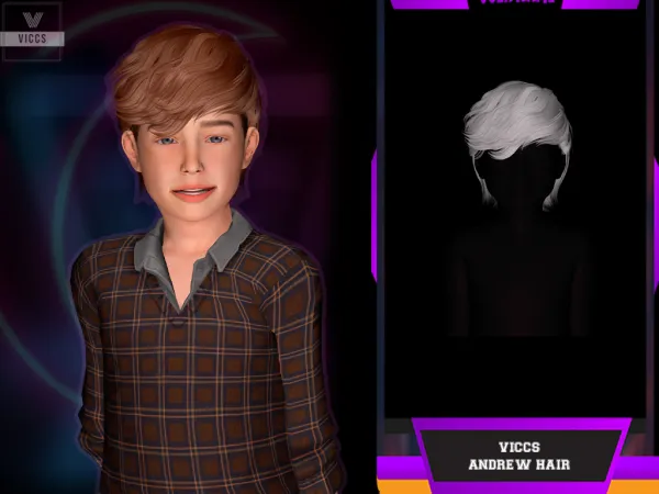 Alpha VICCS_ANDREW HAIR (KIDS VERSION) - The Sims 4 Custom Content