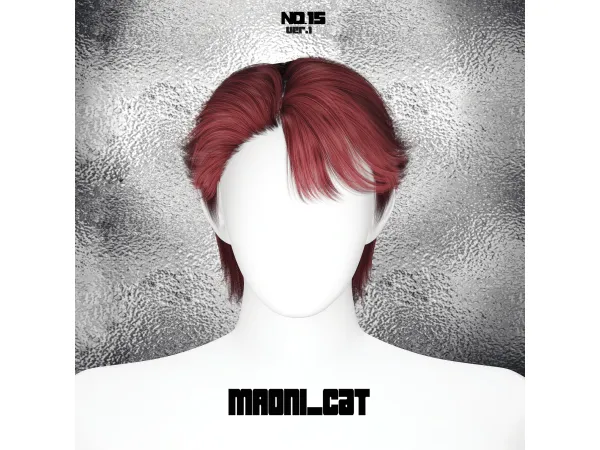 Alpha [Maoni_cat]HAIR No15 ver1 by Maonicat - The Sims 4 Custom Content