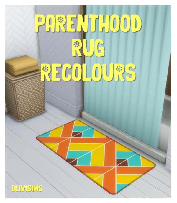 Maxis Match Parenthood Rug Recolours by simsfinds - The Sims 4 Custom Content