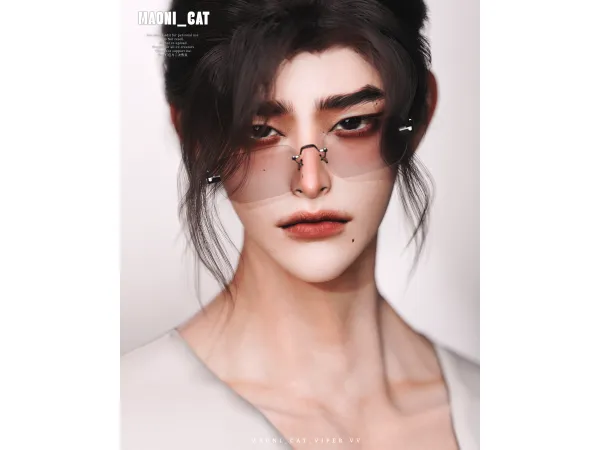Alpha [Maoni_cat]Rimless Glasses by Maonicat - The Sims 4 Custom Content