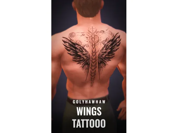 Mix WINGS TATTOO by golyhawhaw - The Sims 4 Custom Content